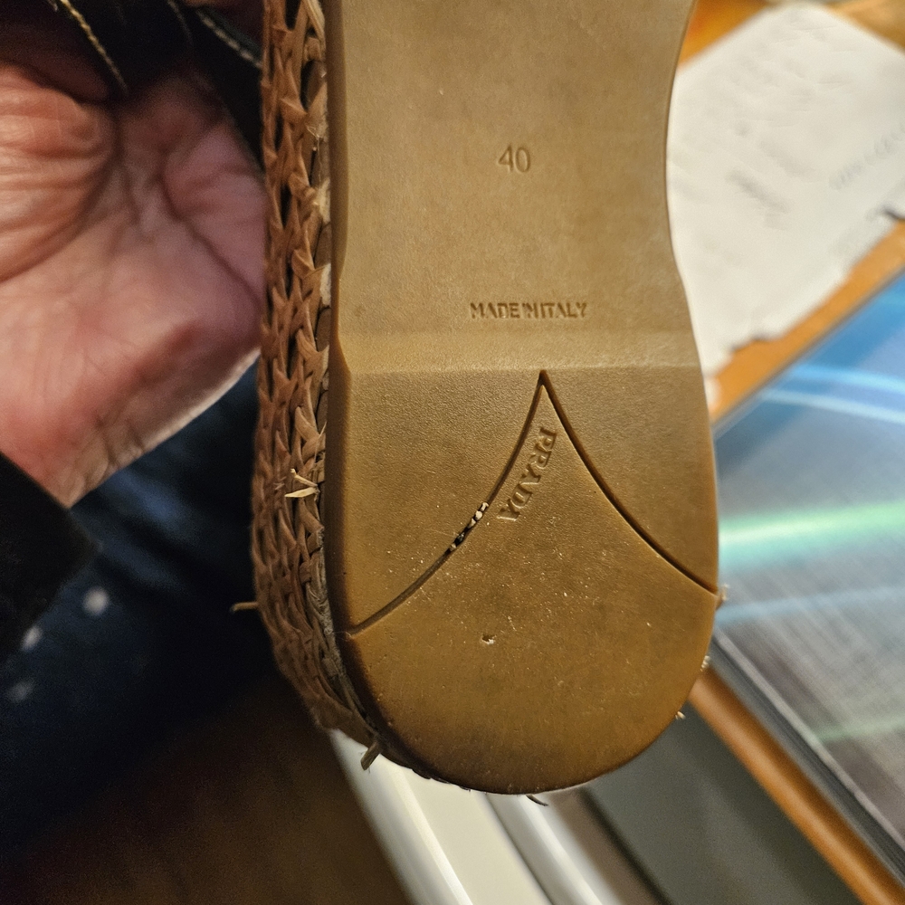 Prada Brown Woven Espadrille Sandals - Picture 5 of 10